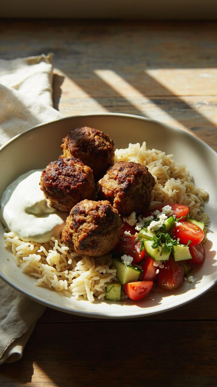 Greek Meatball Bowl
