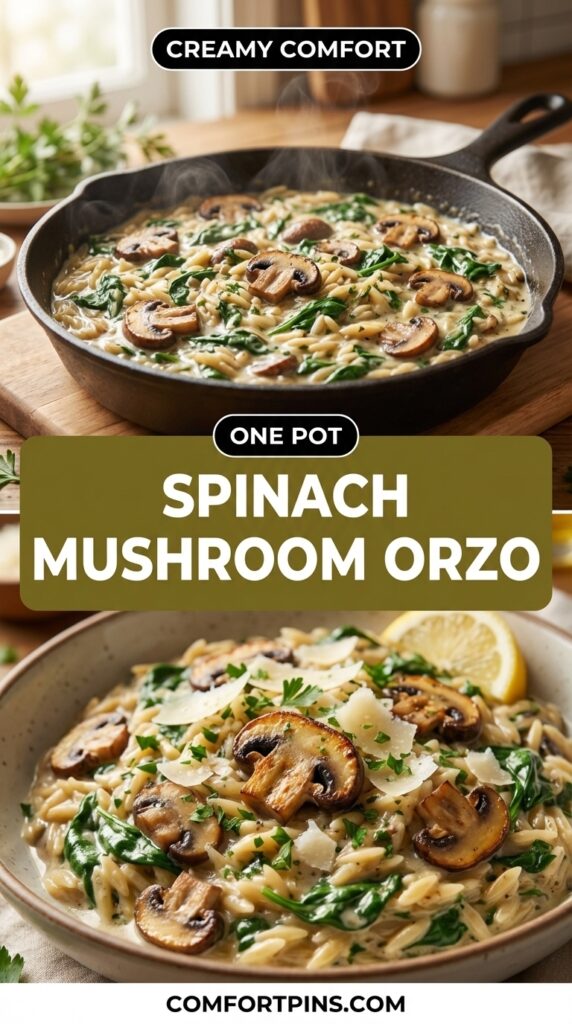 Spinach Mushroom Orzo Spinach Mushroom Orzo