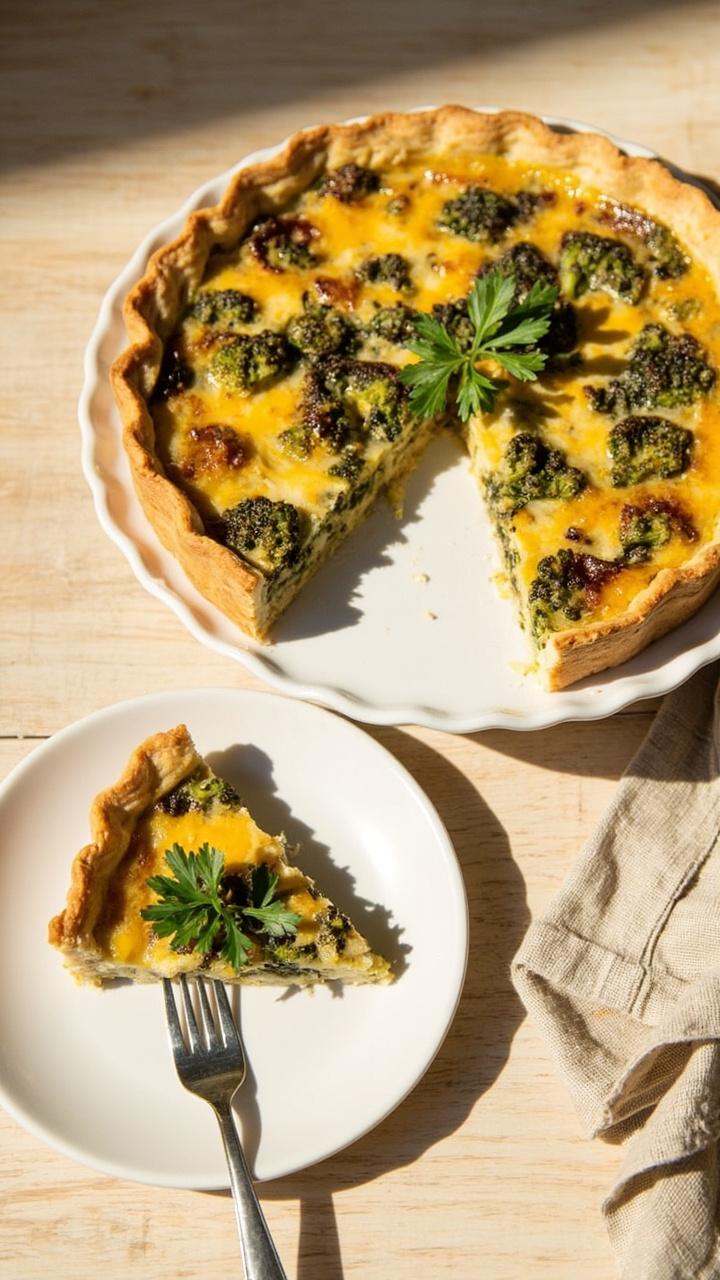 Broccoli Cheddar Quiche