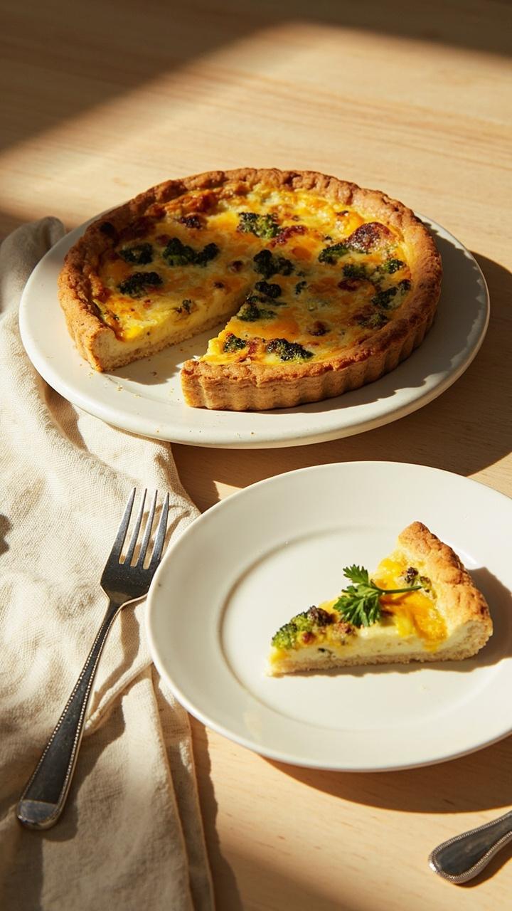 Broccoli Cheddar Quiche