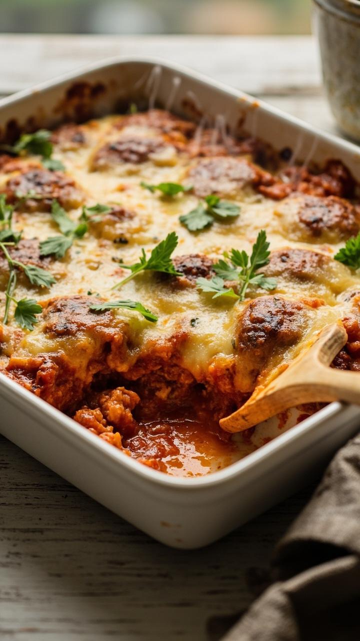 Dump And Bake Meatball Casserole