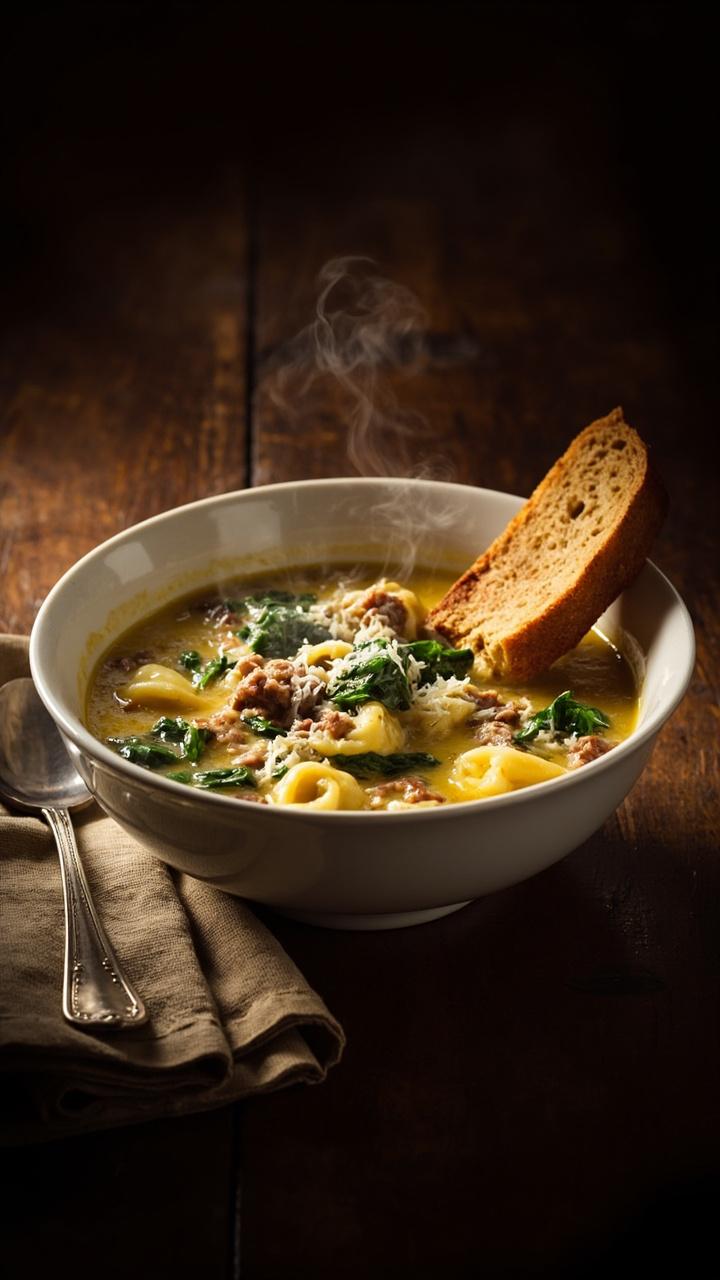 Creamy Sausage Tortellini Soup