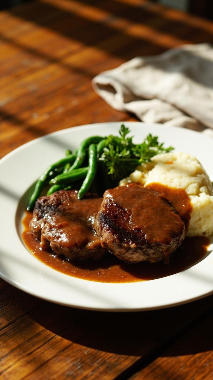 Hamburger Steaks With Onion Gravy