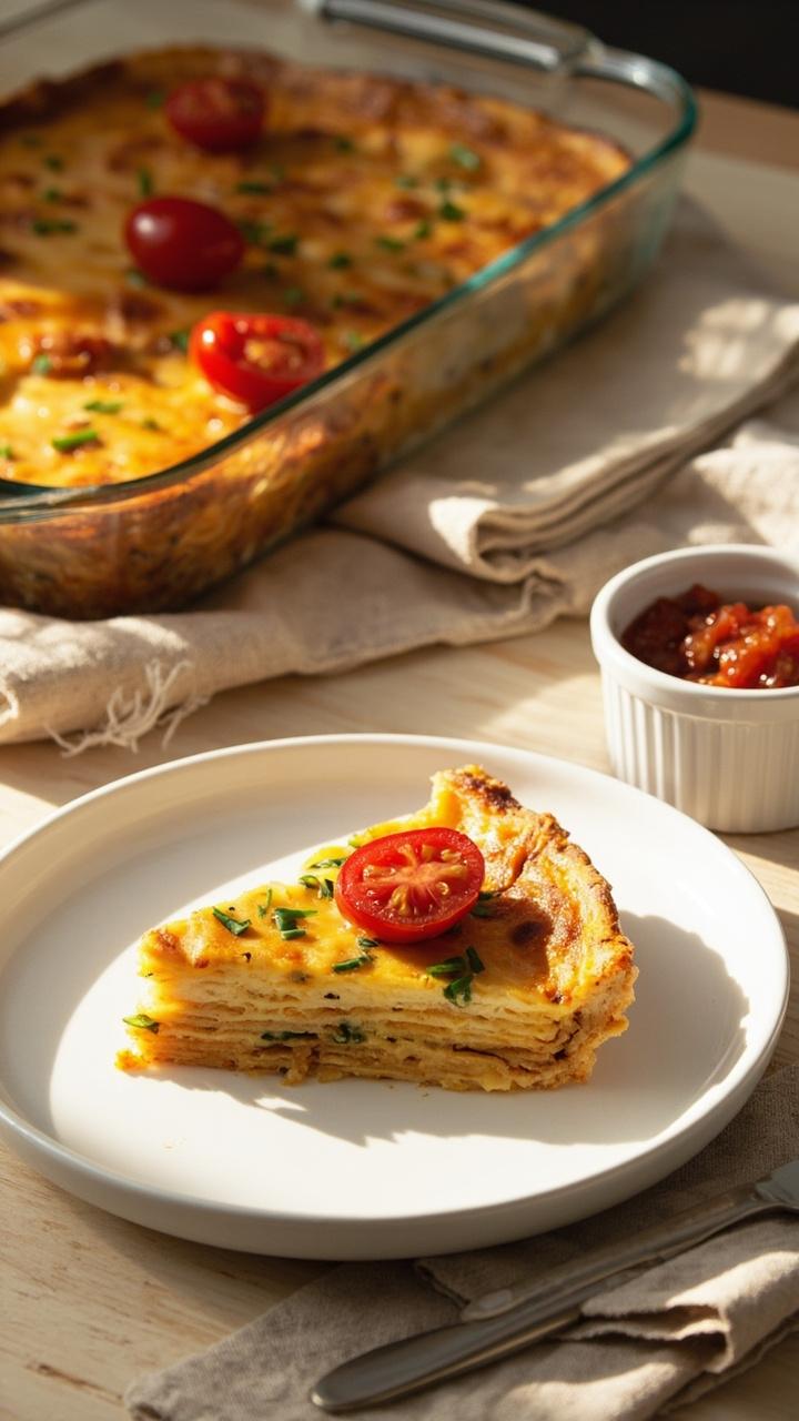 Breakfast Tortilla Quiche Bake
