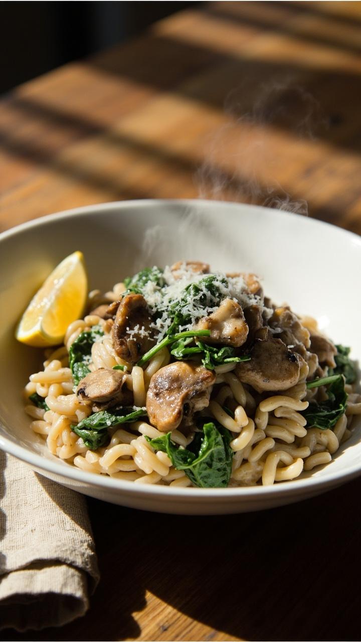 Spinach Mushroom Orzo