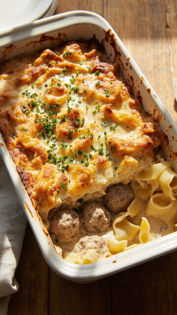 Swedish Meatball Noodle Bake
