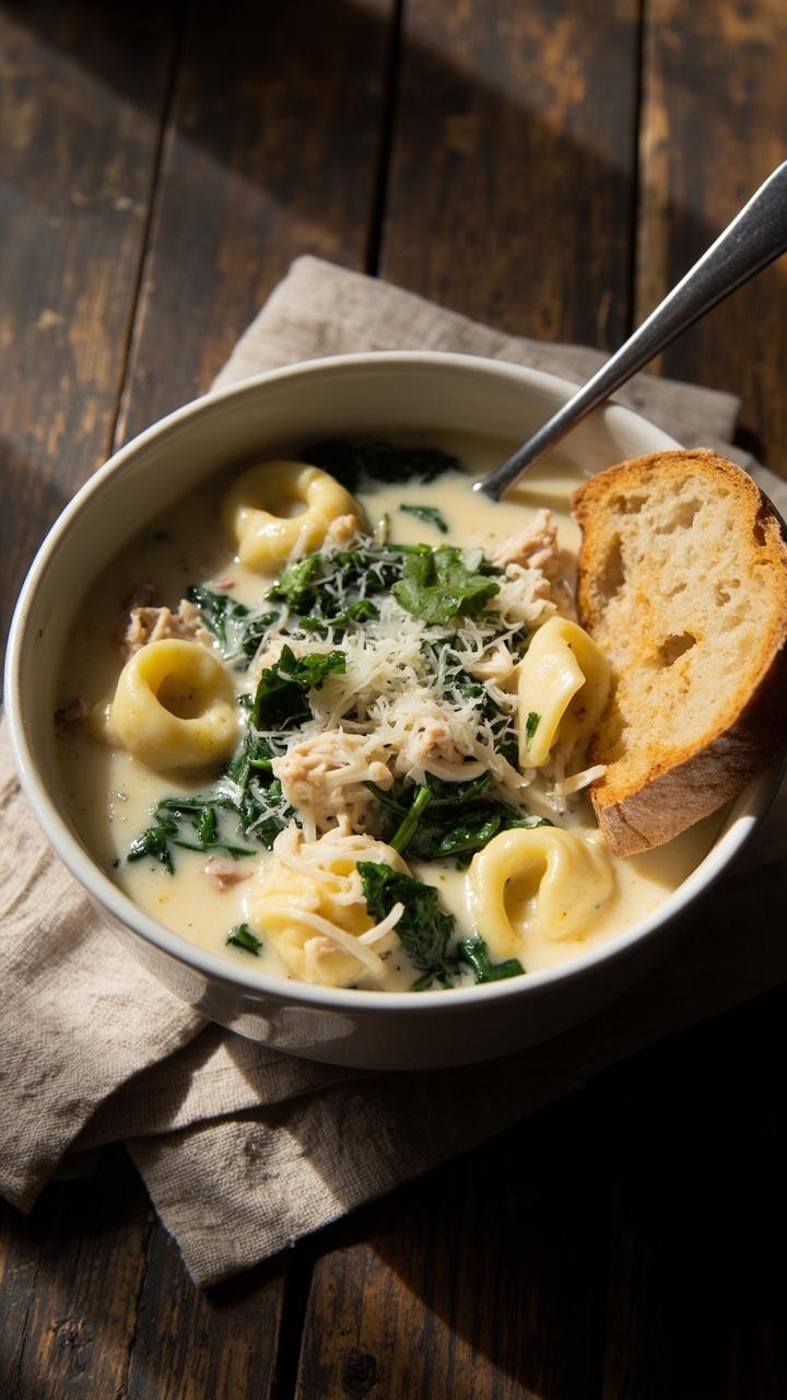 Creamy Chicken Tortellini Soup