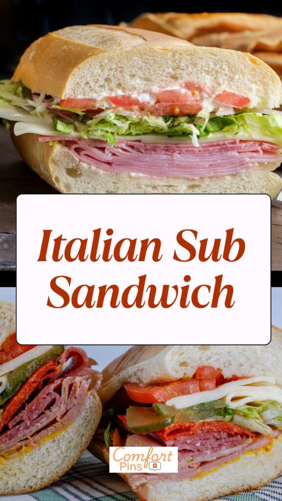 Italian Sub Sandwich is the kind of lunch that feels fresh, hearty, and packed with flavor in every bite. Layered with deli meats, provolone, crisp lettuce, juicy tomatoes, and tangy dressing, it makes an easy sandwich recipe for busy days or casual gatherings. This classic deli style sandwich is perfect for picnic food, quick lunch ideas, or simple party platters. With its bold flavors and satisfying texture, it is always a crowd pleasing favorite.