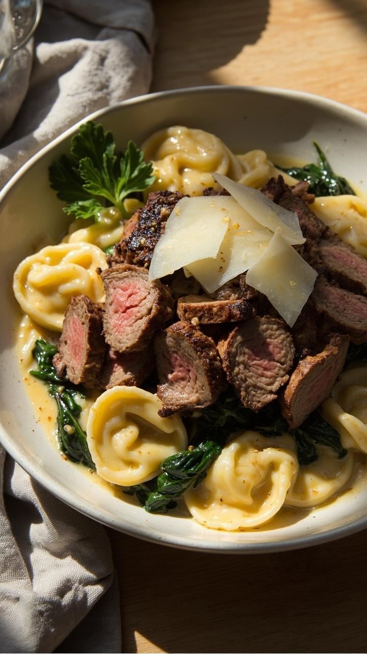 Garlic Steak Tortellini Recipe