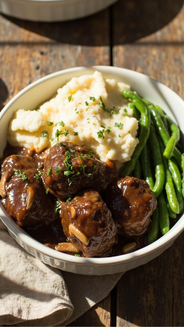 Crockpot Salisbury Steak Meatballs Recipe