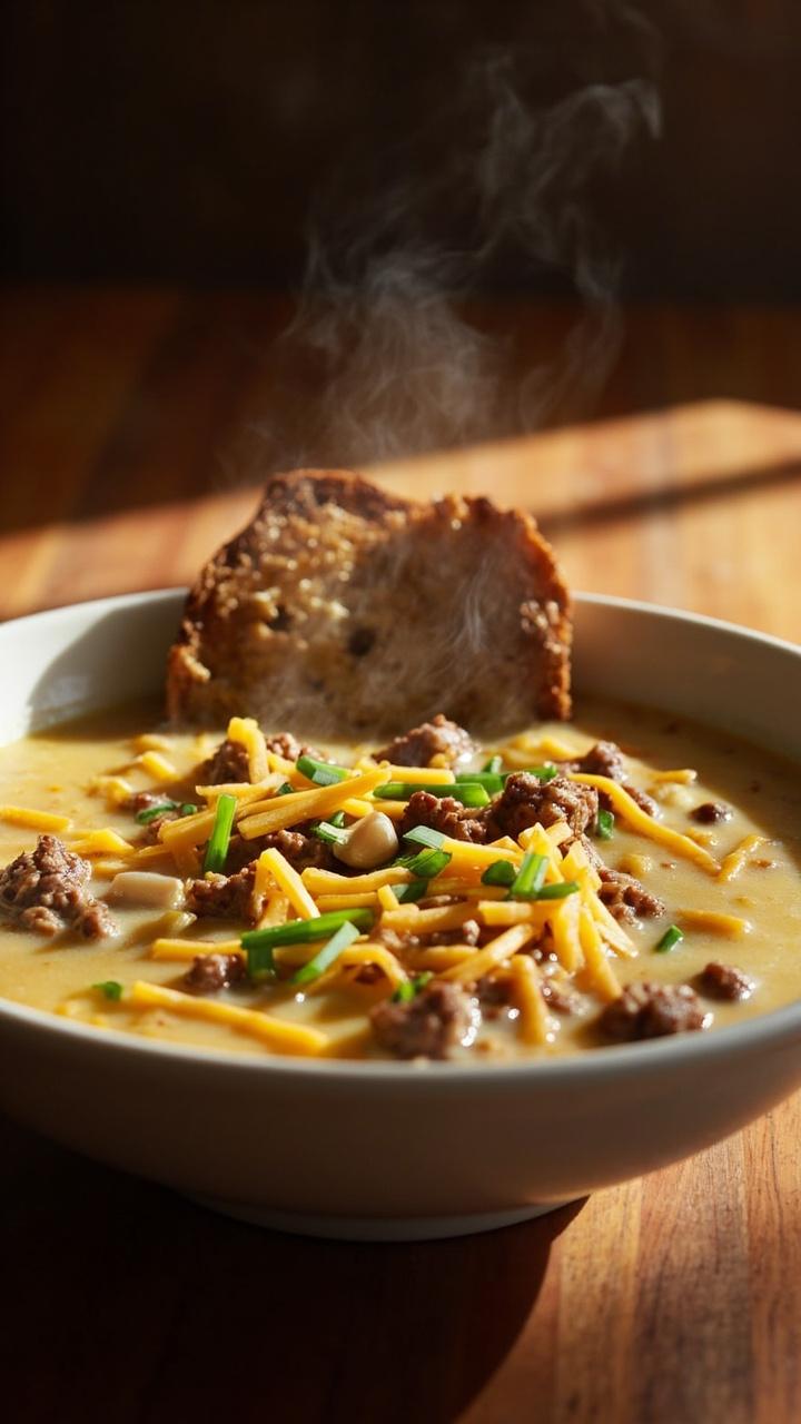 Cheesy Hamburger Potato Soup
