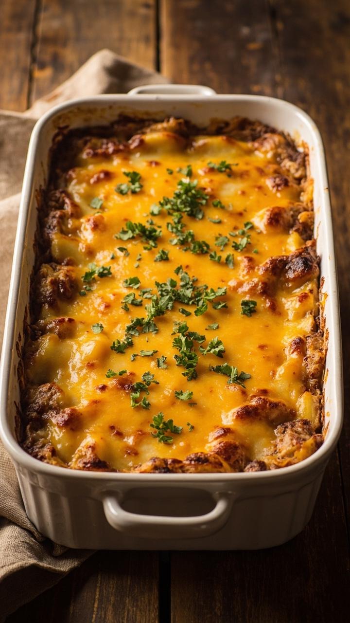 Cheesy Hamburger Potato Casserole