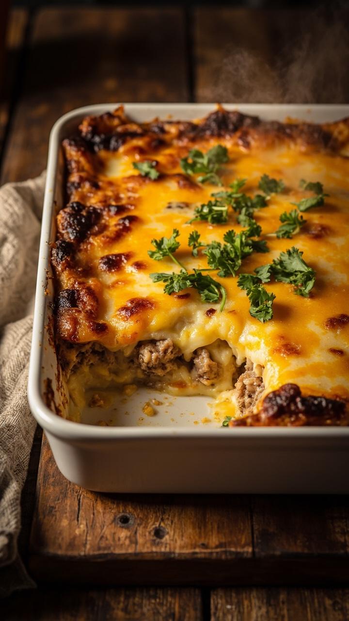 Cheesy Hamburger Potato Casserole